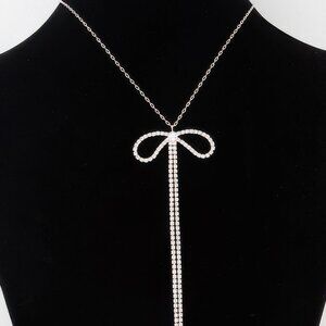 Rhinestone Bow Necklace